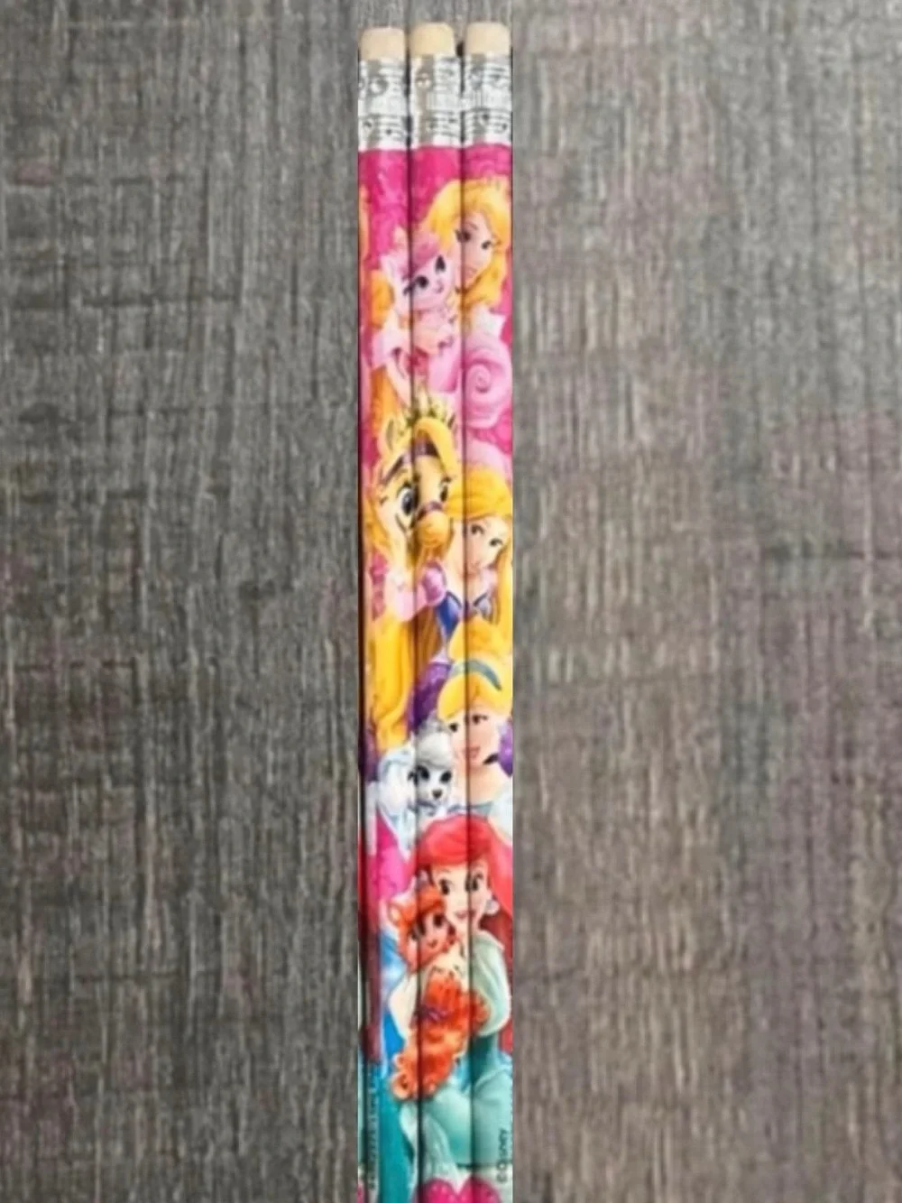 💞 New Set of 3 Disney Princess Palace Pets Pink Pencils With Erasers